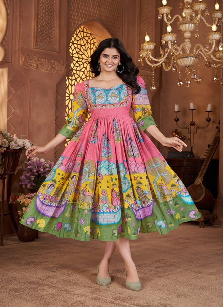 Meera Muslin Printed Western Wear Dress Wholesale Price In Surat